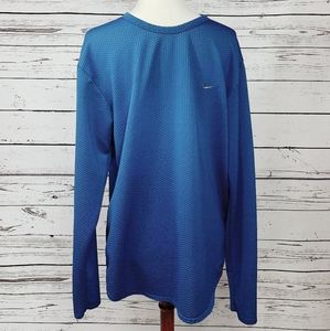 Nike Sphere Blue Long Sleeve Running Shirt Sz L